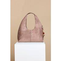 Little Mistress Women's Mocha Croc Emboss Shoulder Bag in Brown