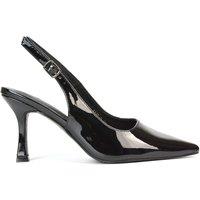 XY London Women's 'Valerie' Stiletto High Heel Closed Toe Slingback Court Shoes in True Black | Size: 3