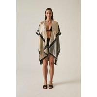 James Lakeland Women's Geometric Beige-Black Kaftan