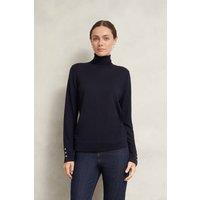 Hobbs London Women's Lara Rollneck Jumper in Dark Navy | Size: Medium