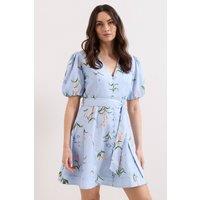 Phase Eight Women's Velma Floral Mini Dress in Baby Blue | Size: 18