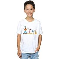 Disney Boy's Mickey Mouse Friends T-Shirt in White | Size: 12-13 Years