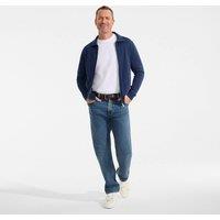 Lands' End Men's Silk Blend Zip Cardigan in Dark Navy | Size: Medium