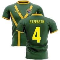 South Africa Men's Springboks Flag Concept Rugby Shirt - Etzebeth in Green | Size: 3XL