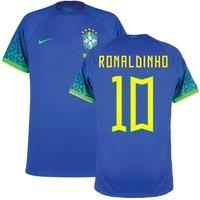 Brazil Men's 2022‑23 Away Shirt - Ronaldinho 10 in Blue | Size: 2XL