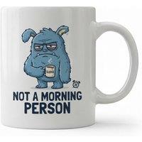 Dyzi Not a Morning Person Quote Ceramic Mug White