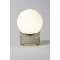 BHS Lighting Harper Glass Ball with Ribbed Base Table Lamp in Green