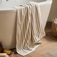 Yard Hebden Narrow Striped 100% Cotton Bathroom Towel in Pale Green