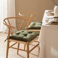 Yard Slub Cotton 2-Pack Plain Indoor/Outdoor Seat Pads in Khaki | Size: 40 cm x 40 cm