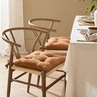 Yard Slub Cotton 2-Pack Plain Indoor/Outdoor Seat Pads in Amber | Size: 40 cm x 40 cm