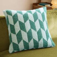 Furn Olsen Geometric Cushion in Green | Size: 45 cm x 45 cm