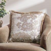Wylder Nature Woodlands Tropical Jacquard Cushion in Natural | Size: 55 cm x 55 cm