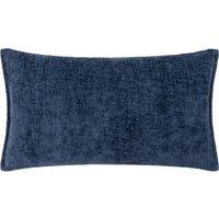 Evans Lichfield Buxton Chenille Reversible Rectangular Cushion in Navy | Size: 30 cm x 50 cm