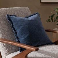 Yard Bertie 100% Cotton Velvet Cushion in Dark Blue | Size: 45 cm x 45 cm