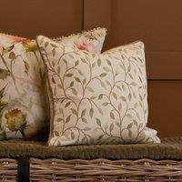Voyage Maison Cervino Piped Jacquard Cushion in Natural | Size: 43 cm x 43 cm