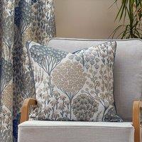 Wylder Ophelia Floral Jacquard Cushion in Blue | Size: 50 cm x 50 cm