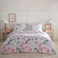 Portfolio Home Selene Floral Birds Duvet Cover Quilt Set With Pillow Case Bedding | Size: Double