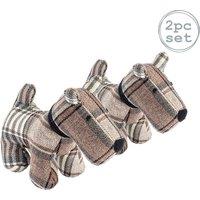 Nicola Spring Bentley the Dog Door Stops - 30 x 24cm - Brown - Pack of 2 | Size: 30 x 24 cm
