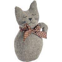 Nicola Spring Jasper the Cat Door Stop - 16 x 25cm - Grey in Brown | Size: 16 x 25 cm
