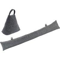 Nicola Spring Herringbone Draught Excluders - 78.5cm - Triangle - Pack of 2 in Grey