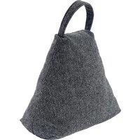 Nicola Spring Herringbone Door Stop - 23 x 22.5cm - Grey | Size: 23 x 22.5 cm