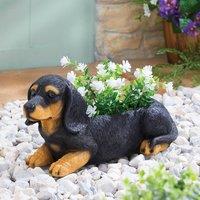 Gainsborough Dachshund Planter for Outdoor Use, Weather-Resistant Polyresin