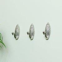 Melody Maison Set Of 3 Silver Metal Swan Wall Hooks