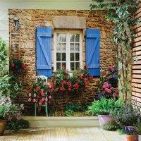 Gainsborough Garden Wall Art Panel with Rope & Eyelets, Water-Repellent in Blue