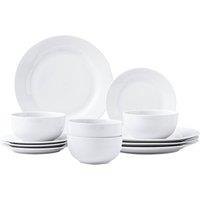 simpa Timeless White Porcelain Dinner Set | Size: 12 Pack