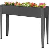 idooka 75cm Tall Metal Raised Garden Bed Steel Planter Grey in Dark Grey