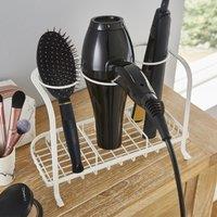House of Home Freestanding Hair Dryer & Straighteners Holder Storage Stand Cable Tidy in cream in Beige