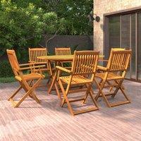 Berkfield Home 7 Piece Garden Dining Set Solid Wood Acacia in Brown