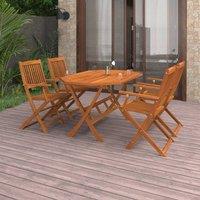 Berkfield Home 5 Piece Garden Dining Set Solid Acacia Wood in Brown
