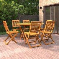 Berkfield Home 7 Piece Garden Dining Set Solid Wood Acacia in Brown