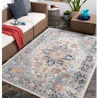 Livabliss Huntington Beach-Vintage Blue Beige Orange In- & Outdoor Rug | Size: 80 cm x 220 cm