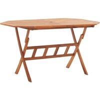 Berkfield Home Folding Garden Table 135x85x75 cm Solid Acacia Wood in Brown | Size: 135 x 85 x 75 cm