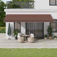 Berkfield Home Manual Retractable Awning with LEDs Brown 600x300 cm