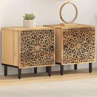 Berkfield Home Bedside Cabinets 2 pcs 40x33x46 cm Solid Wood Mango in Brown | Size: 40 x 33 x 46 cm
