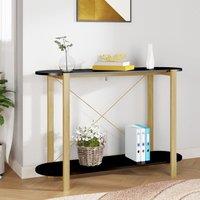 Berkfield Home Console Table Black 110x38x75 cm Engineered Wood | Size: 110 x 38 x 75 cm