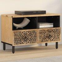 Berkfield Home TV Cabinet 70x33x46 cm Solid Wood Mango in Brown | Size: 70 x 33 x 46 cm