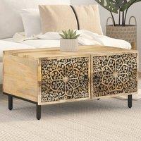 Berkfield Home Coffee Table 80x50x40 cm Solid Wood Mango in Brown | Size: 80 x 50 x 40 cm