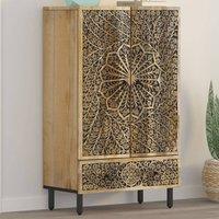 Berkfield Home Highboard 60x33x100 cm Solid Wood Mango in Brown | Size: 60 x 33 x 100 cm