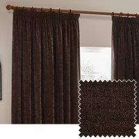 Yard Heavy Chenille Velvet Room Darkening Pencil Pleat Curtain Pair in Mauve | Size: 229 cm width x 137 cm drop