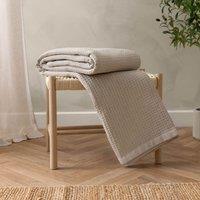 Yard Canopy Waffle 100% Cotton Oversized Throw in Natural | Size: 240 cm x 260 cm