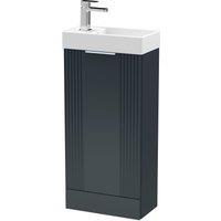 Balterley Retro Floor Standing Bathroom Vanity Basin Unit - 400mm - Dark Grey