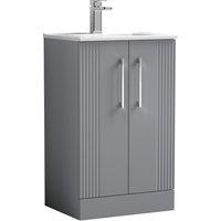 Balterley Vanity Unit w/ Basin Floor Standing, Soft Close 2 Door w/ Rectangular Sink, Bathroom Vanity Units w/ Basin, Partial Fluted Sink Cabinet