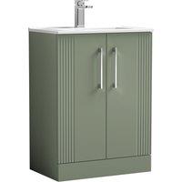 Balterley Vanity Unit w/ Basin Floor Standing, Soft Close 2 Door w/ Rectangular Sink, Bathroom Vanity Units w/ Basin, Partial Fluted Sink Cabinet