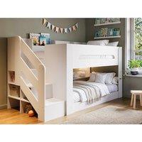 Flair Zeno Staircase Low Bunk with Storage in White | Size: Single