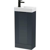 Balterley Dark Grey 400mm Floor Standing Vanity Unit with Black Handle