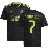 Real Madrid Junior 2022 - 2023 Third Shirt - Ronaldo 7 in Black | Size: 15-16 Years